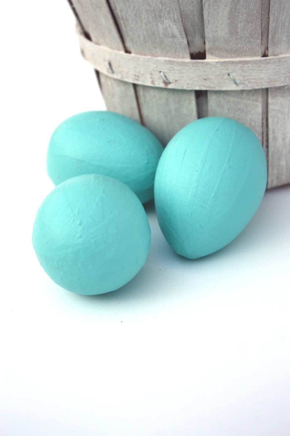Shabby Cottage Chic Robins Egg Blue Paper Mache Eggs