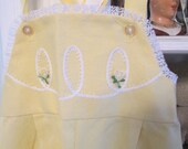 Yellow Flower Overalls 18-24 Months Dead Stock