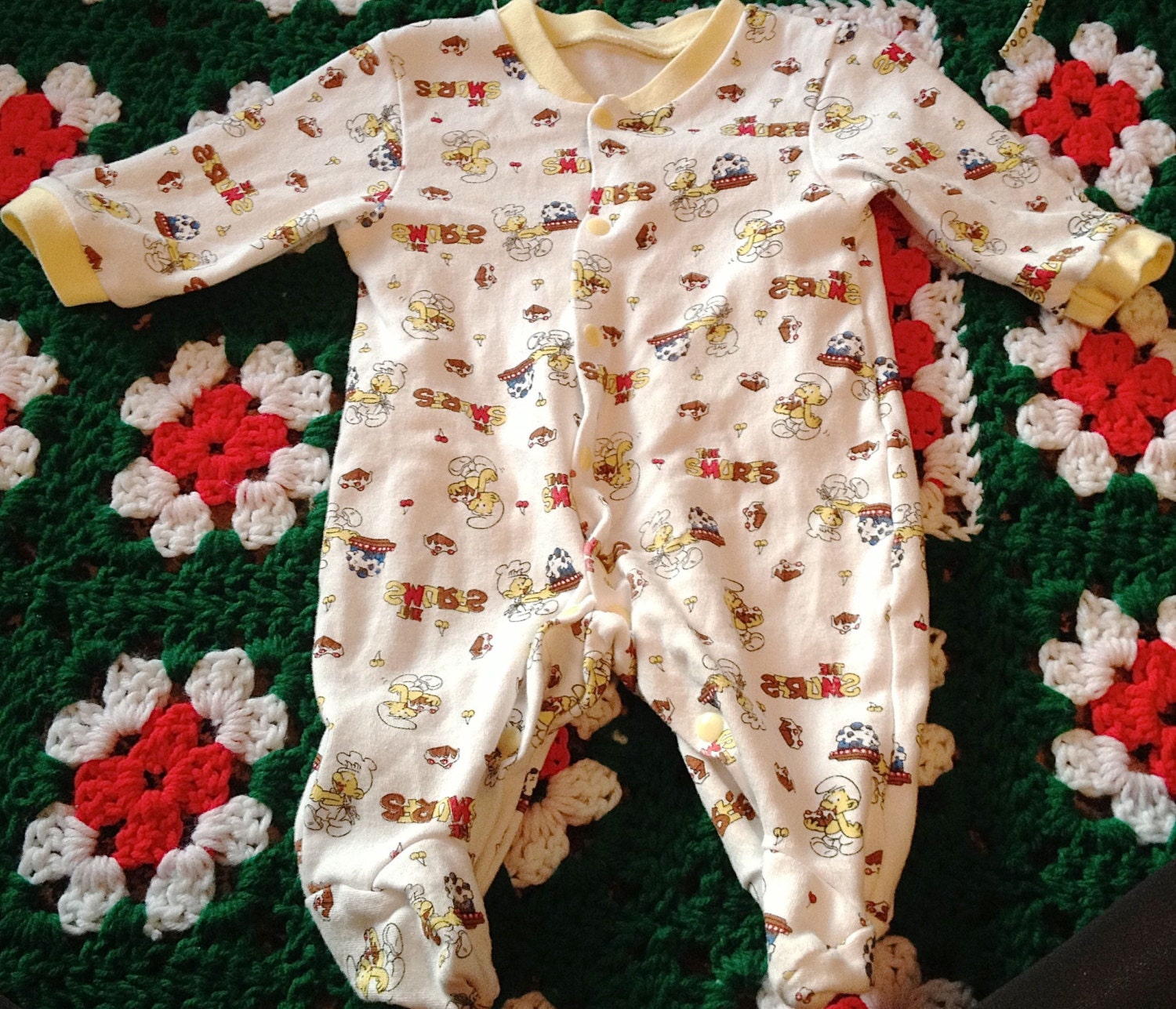 Vintage Smurf Sleeper 0-3 Months