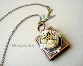 Steampunk Book Necklace a Locket in Copper - MDsparks