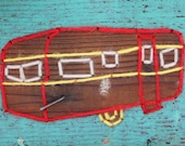 Trailer YOUR COLORS mini stitched reclaimed wood wall art