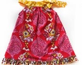 FAB custom KIDS couture Boutique spring summer pillowcase BOW tie girls dress