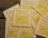 Vintage Yellow Welcome to Our Home Paper Coasters - Set of 18