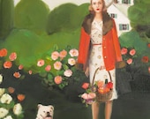 Beatrice In The Garden On Her Sixth Birthday- Art Print