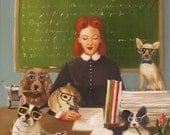 Miss Moon Was A Dog Governess.  Lesson Seven:  Whenever You Can.... Art Print.