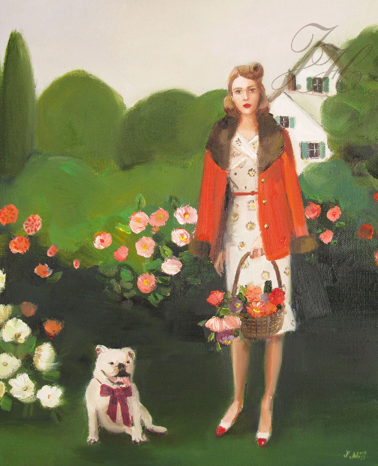 Beatrice In The Garden On Her Sixth Birthday- Art Print