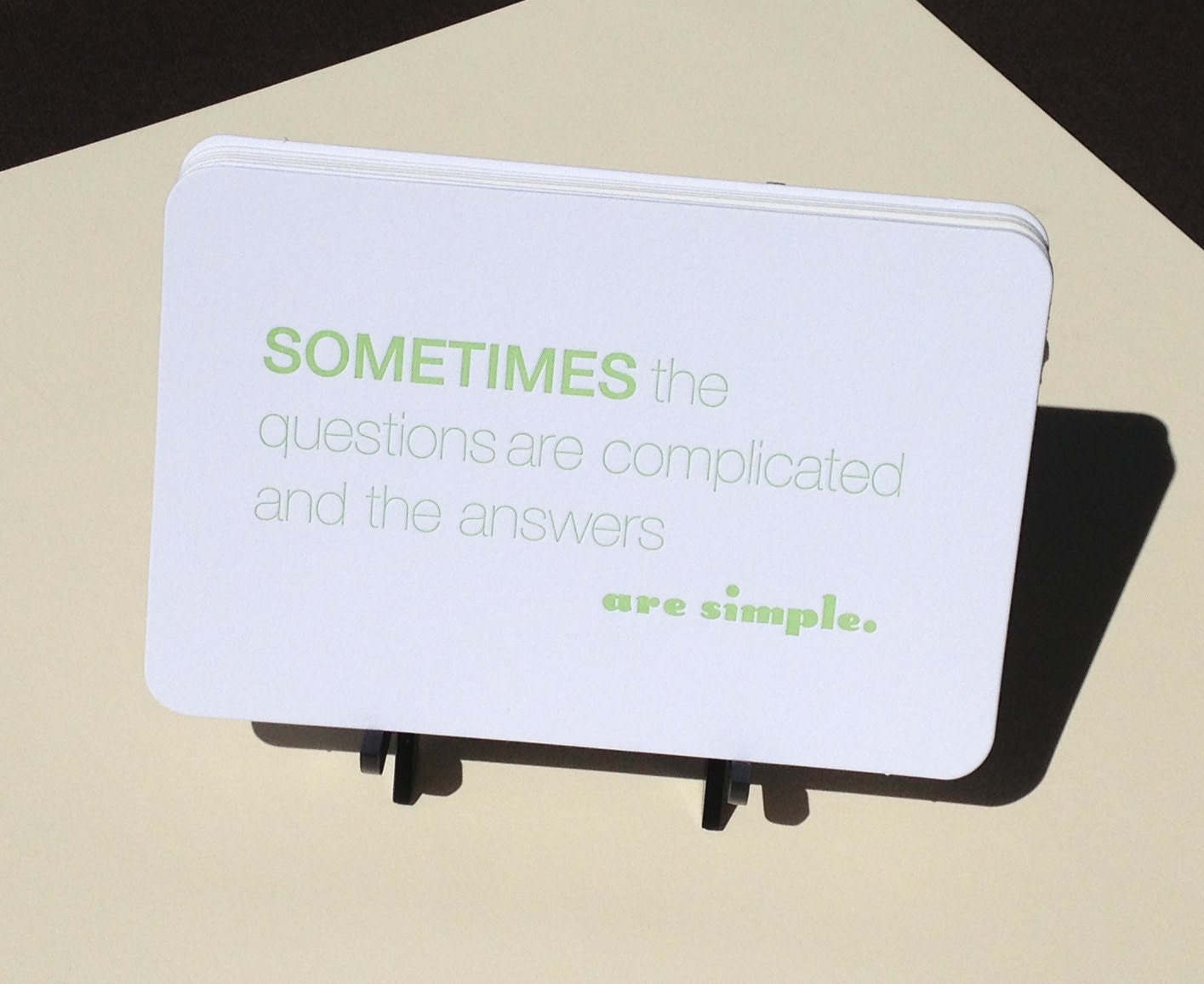 SET of 4 Letterpress Quote Cards and Stand by Full Circle Press