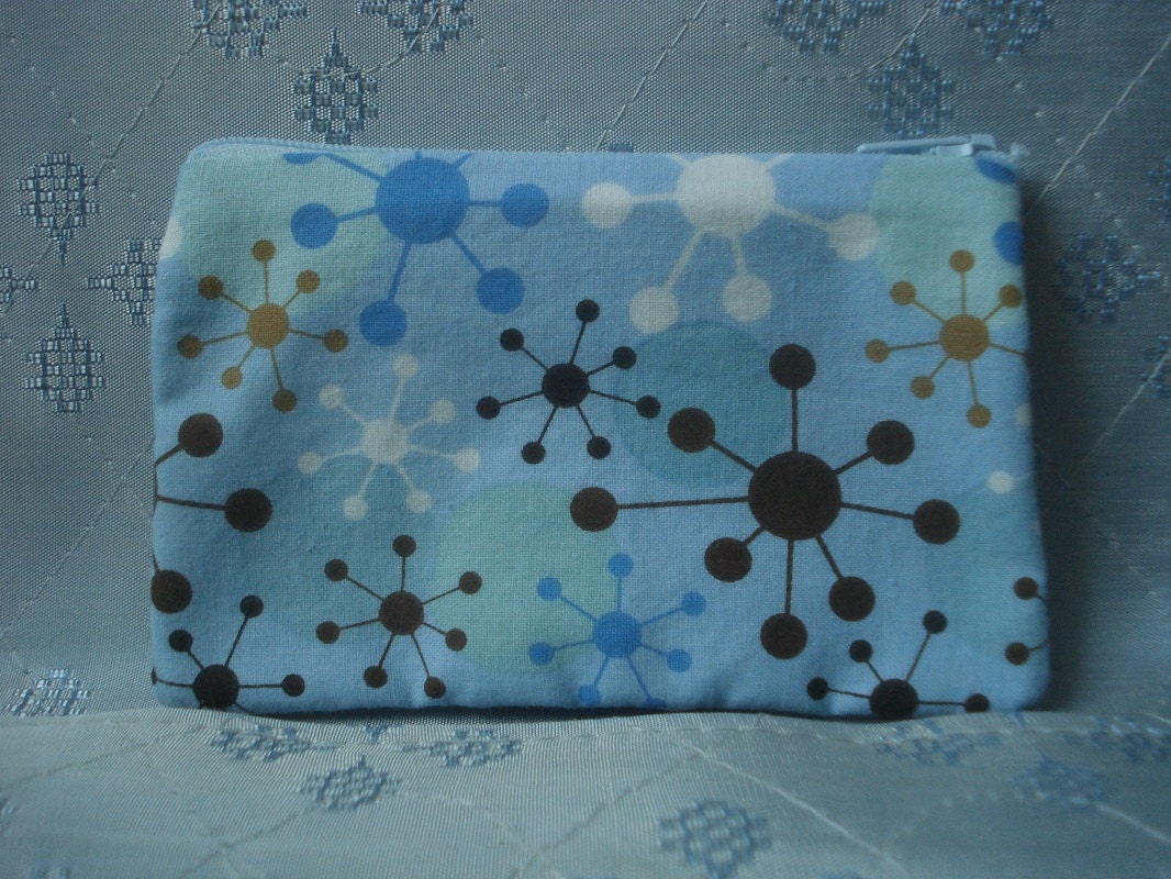 Blue Polka Dot Zip Pouch
