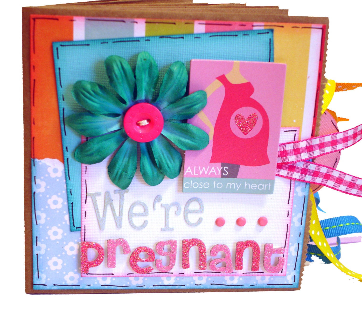 We're Pregnant - Pregnancy Premade Scrapbook - Paper Bag Album