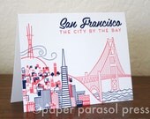 San Francisco City Love Letterpress Printed Card