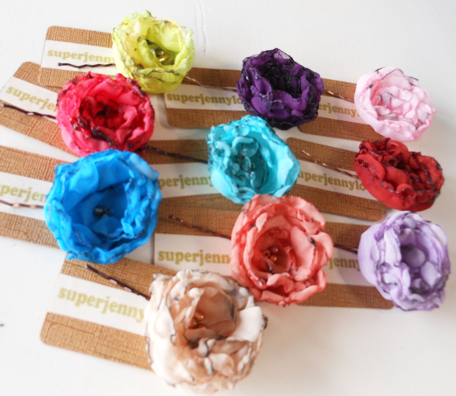 Handmade Rose Flower Bobby Hair Pins
