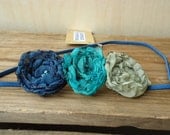 Shades of Emerald Flower Headband