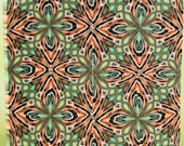 SALE- Orange and Green Square Kaleidoscope Polymer Clay Cane