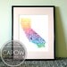 California - typography map art print 8x10 - customizable state poster custom wedding engagement graduation gift anniversary wall art decor