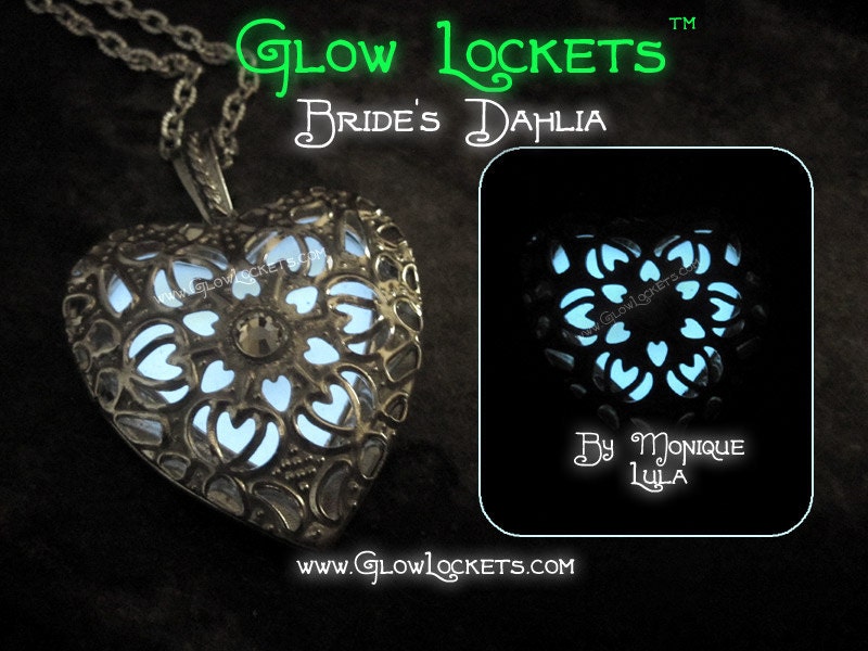 Bride's Dahlia Wedding Day Gift Glow Locket Marriage with UV Light The Original Glowies