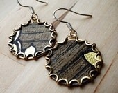 FAKER faux bois Tea Tin Floral Earrings