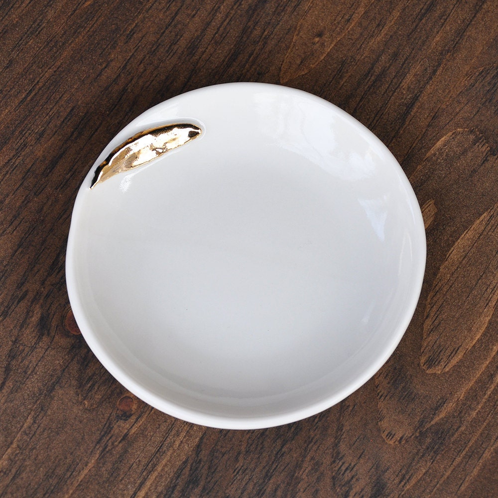 Gold Feather Ring Bowl