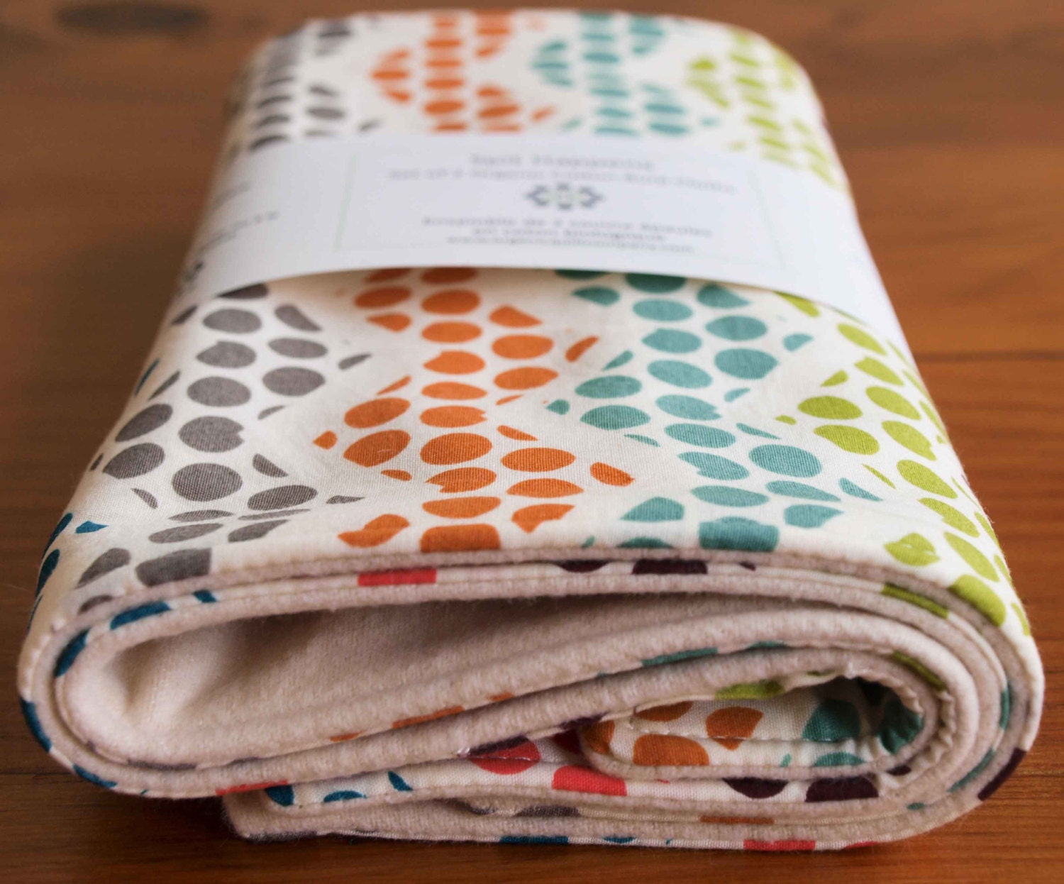 Organic Burp Cloths, Set of Two, POLKA DANCE