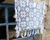 Vintage 1900 crochet cotton square curtain napkin