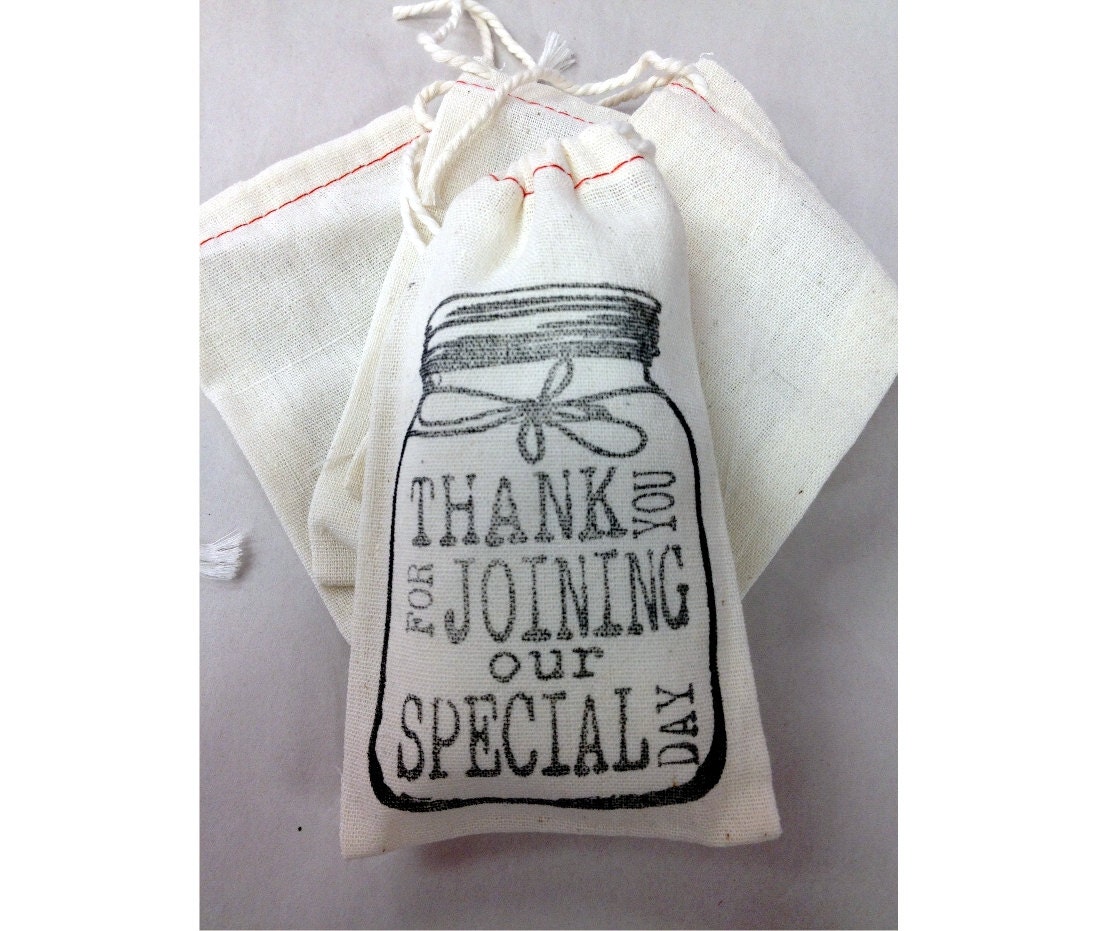 Personalized Muslin Bags 3x5 perfect for DIY wedding favors 25 qty --9928