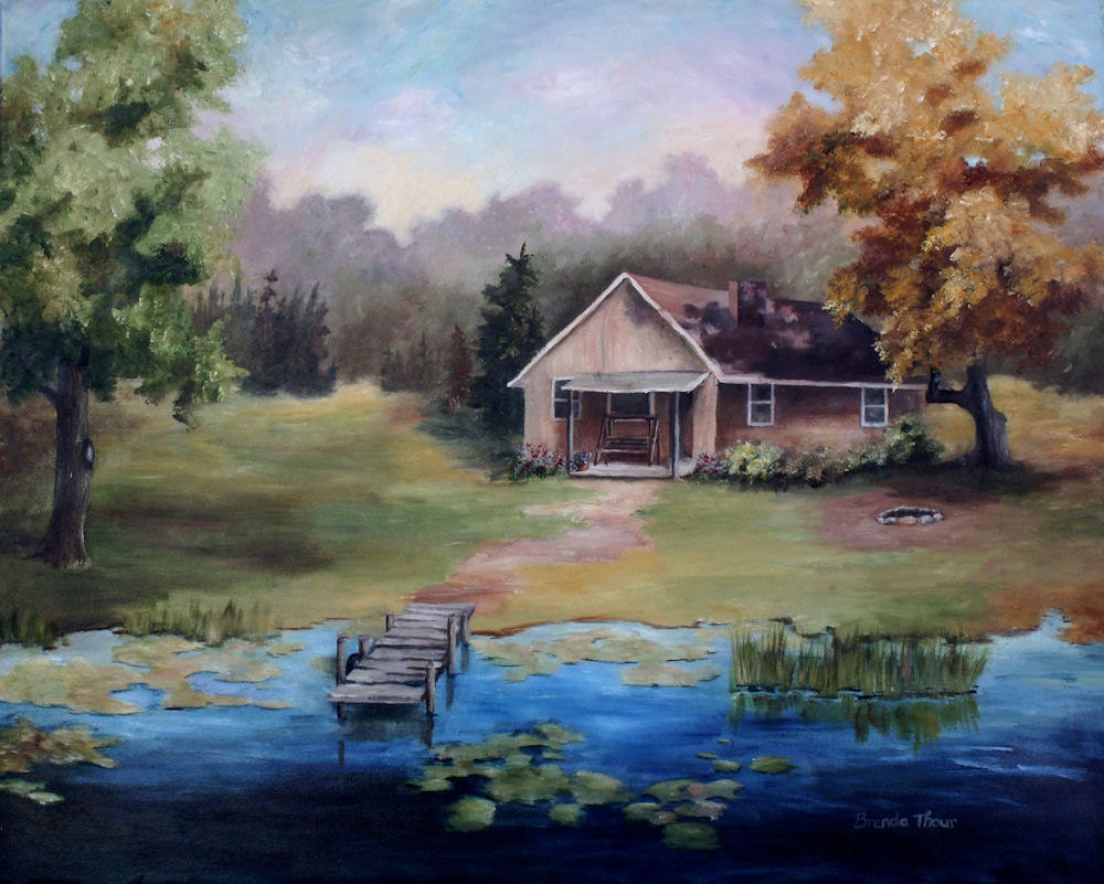 The Cabin Original Oil Painting