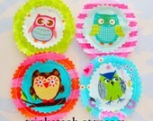 Cute Owl Sewn Fabric Embellishments
