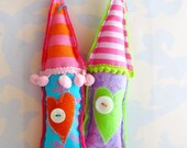 Fabric House Ornaments Set of Two
