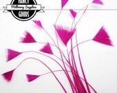 12 - Hot Pink - Hand Stripped - Shredded - Goose - Feathers - Millinery - Hat - Fascinator