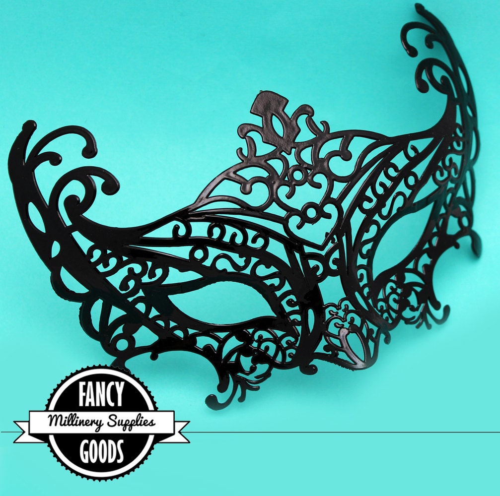 Black - Filigree Mask - Masquerade Mask-  Costume Mask - Party Mask - Venetian Mask - Vampire Ball Mask - Prom - Bridal