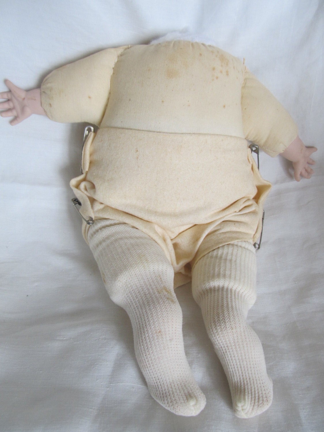Vintage Porcelain Doll Arms And Legs, Cloth Doll Body