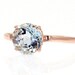 14K Aquamarine Ring Fleur de Lis 14K White Yellow Rose Gold March Birthstone Ring