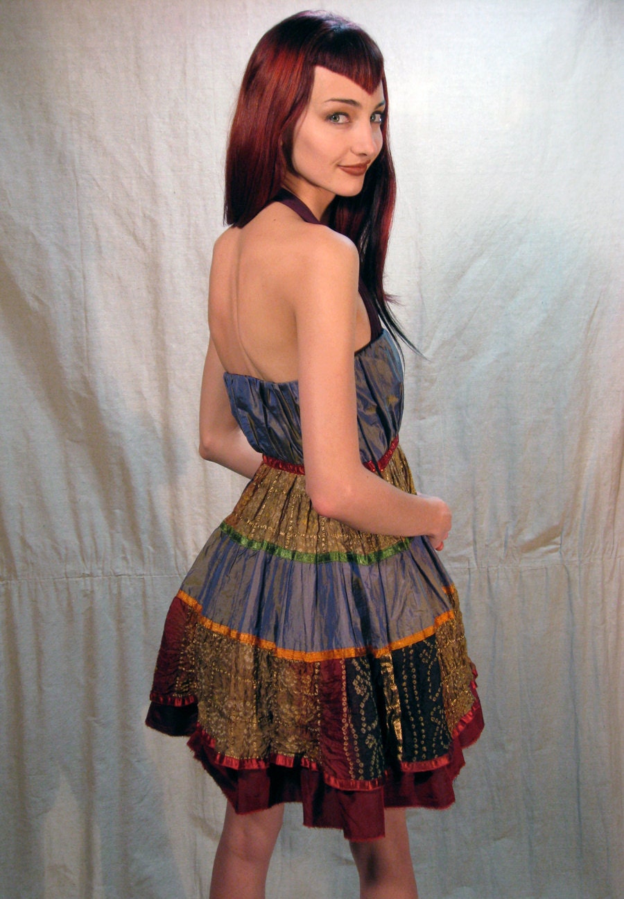 Dark Metallic Babydoll Dress XS