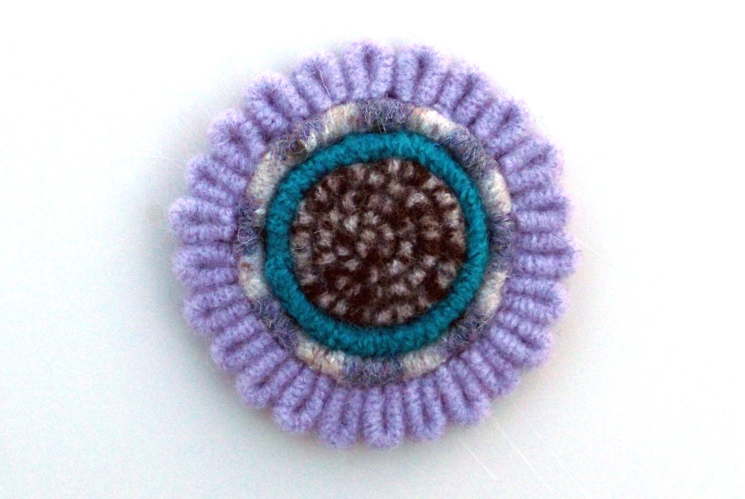 Lavender  Blossom Pin Upcycled Wool