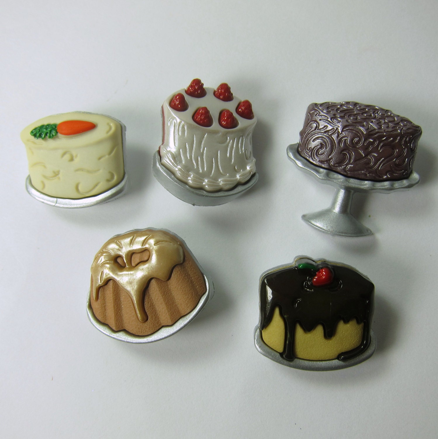 Assorted Dessert Cake Novelty Buttons - forbeadintreasures