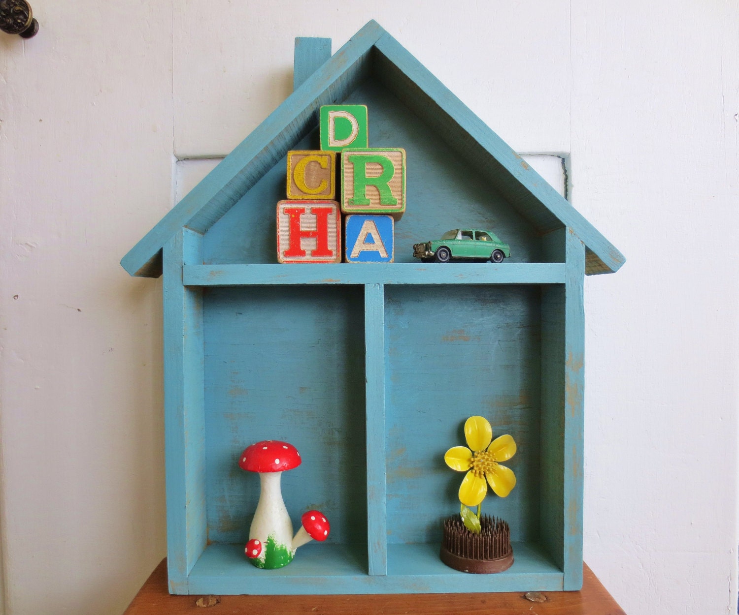 Home Is Where the Heart Is... Vintage House Home Cubby Wall Shelf Printers Drawer Letterpress Drawer Type Tray