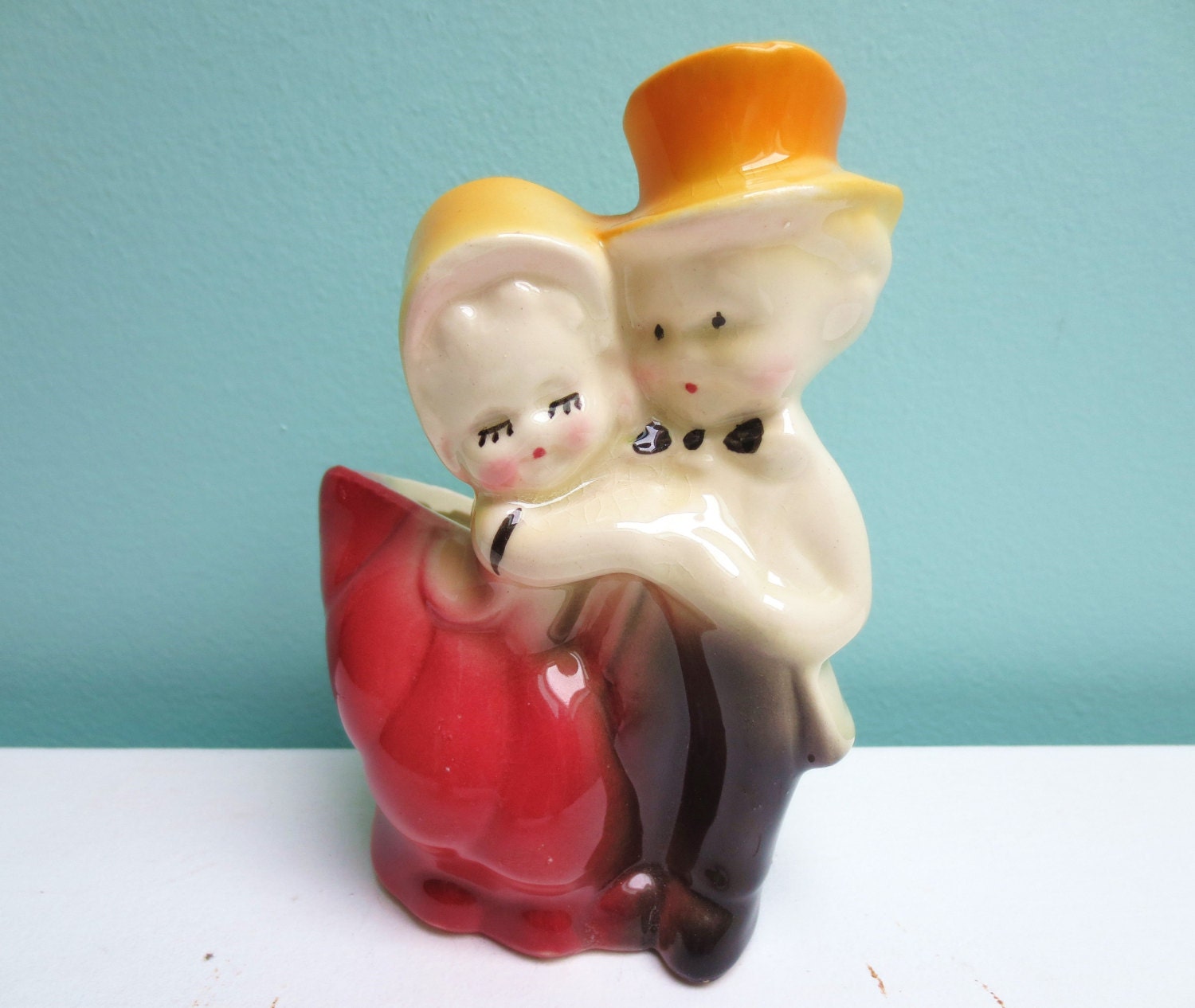 Mr. and Mrs. ... Vintage Bride and Groom Wedding Planter Vase