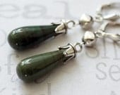 Moss Green Imperial Jasper Drop Earrings