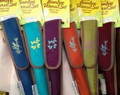 Earth friendly bamboo utensil sets - 6 color combos