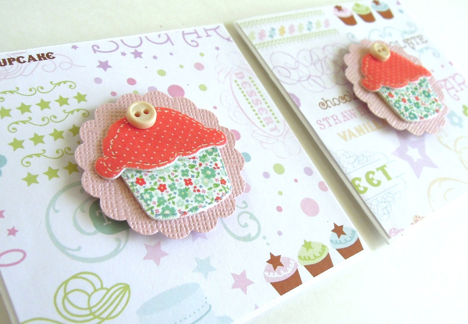Tempting Cupcake Mini Cards - Set of 2 Note Cards