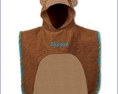 Personalized Stephen Joseph Hooded Bath Poncho Monkey