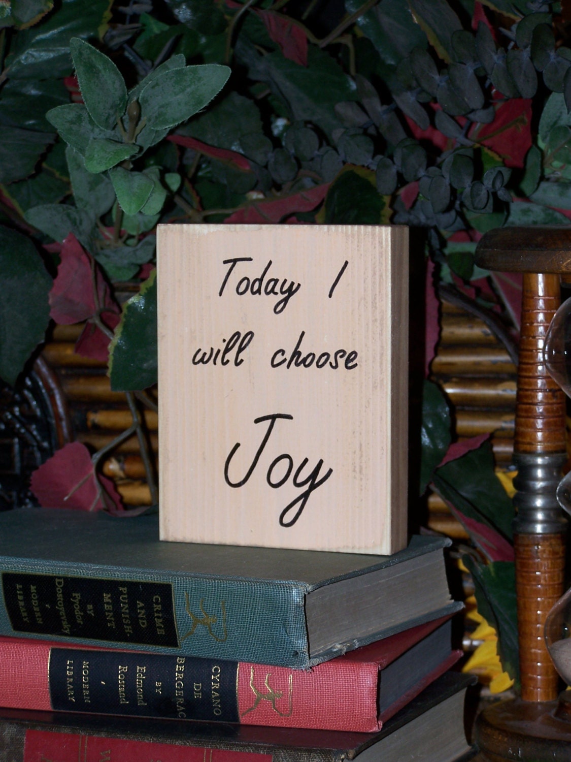 Home and Living Decor Wood Sign, French Shabby Cottage Chic, Inspirational Calligraphy, Today I Choose Joy, Positive Quote, Ready to Ship
