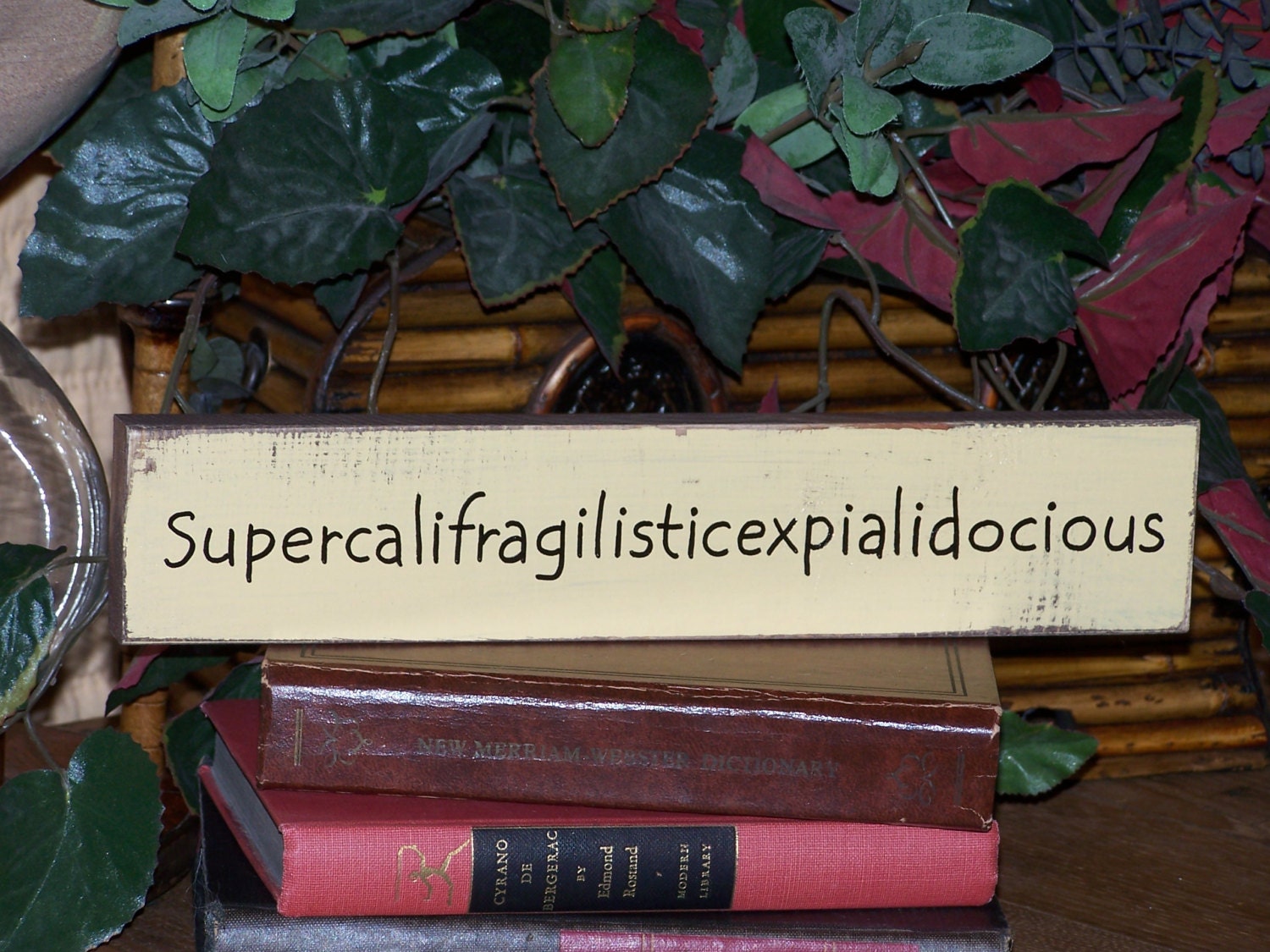 Home Decor Wood Sign, Shabby Cottage Chic, Inspiring Nursery, Playroom Art, Nostalgic Signage, Encouraging Plaque, Supercalifragilistic