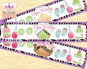Spa Party Bottle Labels