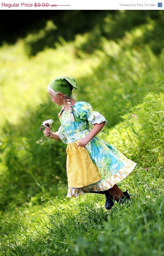 On Sale 2.50 Off Whimsy Couture Sewing Pattern PDF Tutorial ebook -- Apron Twirl Peasant Dress -- 0m through 12 girls Instant