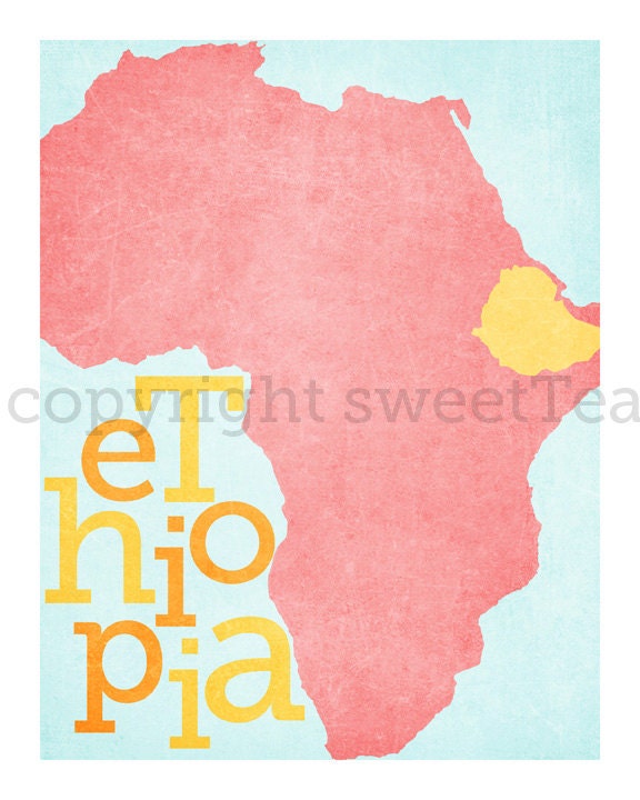 ethiopia. an art print on metallic paper.