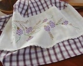 Recycled Vintage Pillowcase to Upcycled Tea Towel - Wildflowers - Homespun Home Decor