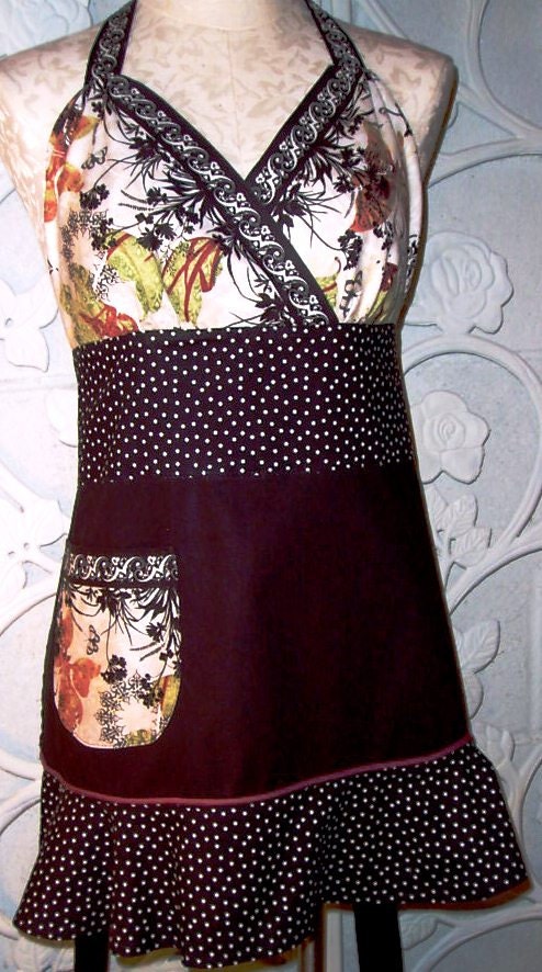 Botanical Print Halter Apron