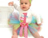 Tutu Much Fun Cupcake 1st Birthday Custom Made Birthday Tutu Set Great for Party or Photo Prop