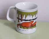 Vintage June Sobel Crawfish Fishing on Bayou Mug 1981