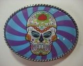 Sugar Skull 5 Belt Buckle - Day of the Dead